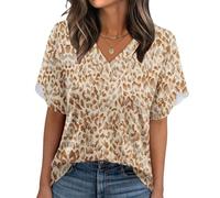 Oxxggkao S - Camiseta casual sin mangas con cuello en V para mujer S casual sin mangas estampada con cuello en V, C, M