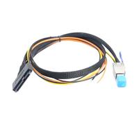 Oxxggkao SFF-8644 Conector Interno a SFF-8639 con Cable Abierto de alimentación Cable de transmisión de Datos del Servidor de Disco Duro Combinación de alimentación de Repuesto