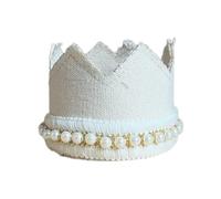 Oxxggkao Sombrero de corona de perlas, accesorios de fotografía para niños, accesorios de sesión de fotos, fiesta de cumpleaños, tocado, gorro de bebé para fotos