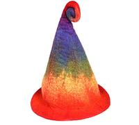 Oxxggkao Sombrero de mago de campanilla degradado arcoíris popular bruja creativa moderna para fiesta de Halloween, disfraz de mago negro para niños, adultos, hombres, cosplay, adultos y hombres