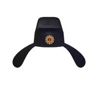 Oxxggkao Sombrero tradicional chino oficial de tela no tejida, accesorio de disfraz de recreación histórica, sombrero de pez volador para festival, sombrero cultural chino tradicional