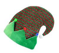 Oxxggkao Sombrero unisex de elfos con pompones para vacaciones, Año Nuevo, Navidad, símbolo alegre duende a rayas, sombreros de elfos para niños