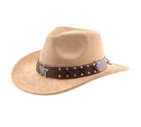 Oxxggkao Sombrero vintage de piel sintética con cinturón para cosplay, disfraz de Panamá para artistas de escenario, bailando para adultos, étnico, gamuza, todos a juego para festivales de música, a