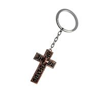 Oxxggkao Soporte artístico de cruces con cámara oculta para objetos pequeños, llaves, monederos y materiales metálicos más fuertes, llavero retro que se puede abrir, rosso, Talla única