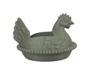 Oxxggkao Soporte único para jabón de gallina, para poner huevos, maceta de almacenamiento de botellas de espuma para decoración de baño, jardín, divertida forma de gallina, soporte de jabón espumoso