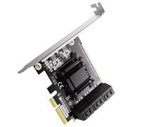Oxxggkao Tarjeta adaptadora PCIE a 6 puertos SATA3.0 PCIE de bajo consumo de energía TXB119 / TXB113 ASM1166 Chip para expansión de almacenamiento de datos