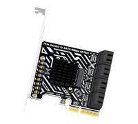 Oxxggkao Tarjeta adaptadora PCIe3.0 a SATA3 de 6 Gbps con 8 Puertos SATA3.0 Independientes, 30 por Puerto, SSD, Velocidad con disipador térmico de Aluminio para Mayor Estabilidad