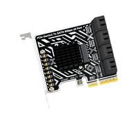 Oxxggkao Tarjeta adaptadora PCIe3.0 a SATA3 de 6 Gbps con 8 Puertos SATA3.0 Independientes, 30 por Puerto, SSD, Velocidad con disipador térmico de Aluminio para Mayor Estabilidad