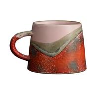 Oxxggkao Taza de café de cerámica, taza de esmalte de arte vintage de 8 onzas con ancho para escritorio del hogar, desayuno, lectura y del té diaria, taza de té de cerámica, taza de cacao, con