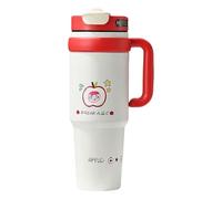 Oxxggkao Tazas de viaje aisladas de doble pared, tubo de sorbo de gran tamaño, tapa resistente a derrames, diseño de boca ancha, fácil de limpiar, apto para lavavajillas, taza de popote aislada