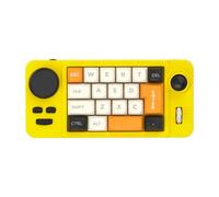 Oxxggkao Teclado mecánico de doble rueda de desplazamiento, 19 teclados pequeños retroiluminados a color, palanca de mando programable, interruptores intercambiables en caliente, teclado macroed