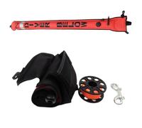 Oxxggkao Tubo de señalización inflable para salchichas con carrete de buceo y clip de fondo abierto, superficies flotantes, boyas marcadoras y carrete de buceo