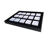 Oxxggkao Velvets - Estuche de acrílico forrado para joyas con 15 ranuras cuadradas para exhibición profesional de piedras preciosas, vitrina de joyería acrílica