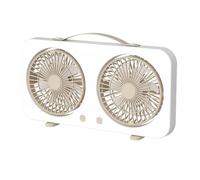 Oxxggkao Ventilador personal de dos cabezales con entrada de 5 V y 1,8 A y 36 cm de ancho de área de refrigeración para cualquier habitación, ventilador recargable por USB