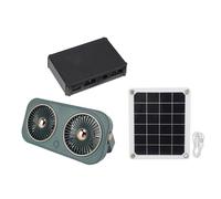 Oxxggkao Ventilador solar impermeable con doble manostato USB para gallinero, casa de mascotas, cobertizo, ventilación, resistente a la intemperie