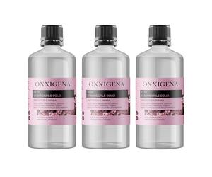 Oxxigena - Aceite de Almendra Natural y Puro 100%, 3 Botellas de 1 L, Extracto en Frío, Ideal para Masajes Corporales, como Hidratante y Desmaquillante para la Piel Seca y el Cabello Encrespado