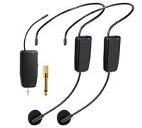 oxxyeeKS Sistema de micrófono inalámbrico para 2 personas, rango de 160 pies, micrófonos inalámbricos duales de 2.4 G para altavoz de karaoke, amplificador, altavoces de micrófono, sistema PA, yoga,