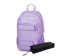 OXY BAG OXY SPORT - Mochila escolar para estudiantes a partir de 9 años (24 L, ligera, ergonómica, con compartimento para portátil, incluye estuche gratis), morado