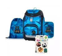 Oxy Sherpy: Conjunto de mochila escolar con diseño de robots - 4 piezas
