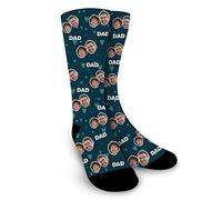 OXYEFEI Calcetines Hombre,Calcetines Personalizados Con Fotos y Frases,Calcetines Hombre Divertidos,Regalo Dia Del Padre, Para Papá Calcetines Deporte Hombre (estilo 9)