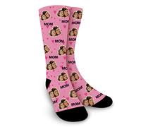 OXYEFEI Calcetines Personalizados,Calcetines Originales Con Fotos y Frases,Calcetines mujer divertidos - día de la madre,Regalo Muy Especial para Mamá (estilo 1)