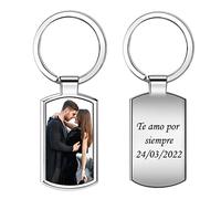 OXYEFEI Llaveros Personalizados,Llaveros para Parejas con Nombre o Foto,Grabado en la parte posterior,Llaveros dia del padre Varios Modelos Regalo Original- Con Caja de Regalo (estilo 1)