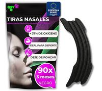 OXYFIT | Tiras Nasales Antironquidos (Nasal Strips) para Dejar de Roncar y Respirar Mejor | Dilatador Nasal Adhesivo para Congestión y Deporte (Black - 90)