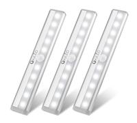 OxyLED Luz Led con Sensor de Movimiento, Luz Armario Sensor Movimiento 3 Unidades 6000K con Tira Magnética Adhesiva Auto On Off Luces Homelife Led para Escaleras Armario Pasillo Cocina Garaje