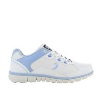 Oxypas Oxysport 'Sunny' Slip-resistant, Antistatic Leather Nursing Trainers, White/Blue (Light Blue), 4 UK (37 EU)