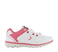 Oxypas Oxysport 'Sunny' Slip-resistant, Antistatic Leather Nursing Trainers, White/Fuchsia (Fuchsia), 3.5 UK (36 EU)