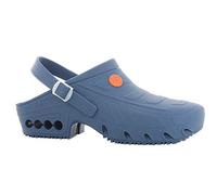 Oxypas Zapatos de Trabajo para Mujer - Antiestáticos y Antideslizantes Zapatos de Seguridad para Hombre, Zuecos Ligeros para Uso en Medicina, Cuidado y Gastro, Antibacteriano, oxyclog, Azul Marino,