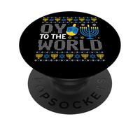 Oy al Mundo Judío Hanukkah Dreidel PopSockets PopGrip Adhesivo