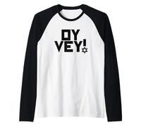 Oy Vey Funny Jewish Yiddish Hombres Mujeres Niños, Hanukkah Holiday Camiseta Manga Raglan