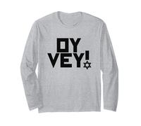 Oy Vey Funny Jewish Yiddish Hombres Mujeres Niños, Hanukkah Holiday Manga Larga