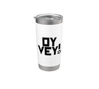 Oy Vey Funny Jewish Yiddish Hombres Mujeres Niños, Hanukkah Holiday Vaso térmico de acero inoxidable de doble pared