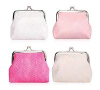Oyachic 4 Packs Dames Portemonnee Clic Clac Retro Vintage Coin Purse Hasp Slanke Broekzak Kiss Lock Wallet Portefeuilles