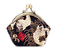 Oyachic Koi Monedero Cierre Clic-Clac Kiss Lock Coin Purse Pescado Portamonedas Retro Vintage Bolsa de Cambio para Lady Señoras Niña Chica Mujer