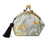 Oyachic Monedero Billetera con Borla Portamonedas Cierre Clic-Clac Kiss Lock Coin Purse Retro Vintage Bolsa de Cambio para Mujer Señoras Chica Niña