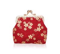Oyachic Monedero Mujer de Cierre Bolso Embrague Bolso Pequeño Dinero Floral Coin Purse para Mujeres y Niñas (Azul Marino)