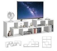 Oyajia Mueble de TV de diseño DIY, mueble bajo para TV blanco con gran espacio de almacenamiento, mesa de televisión, para sala de estar, dormitorio, lo puedes hacer tú mismo, 180 x 30 x 44 cm