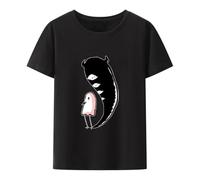 Oyasumi Punpun Print T-Shirts Funny Anime Streetwear Men Women Summer Short-Sleeve Fashion Harajuku Casual Cartoon tee Shirt Black XXL