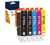 oyat® Compatible Canon PGI-570 X L/CLI-571 X L Color Cartuchos de Tinta (1pgbk, 1BK, 1 C, 1 m, 1Y) para Canon Pixma MG5750 MG5751 MG5752 MG5753 MG6850 MG6851 MG6852 MG6853
