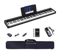 OYAYO E Piano Piano digital 88 teclas, teclado de piano eléctrico semipesado de tamaño completo con función Bluetooth MIDI Piano 88 teclas con soporte de música Pedal sostenido Bolsa de piano Ideal