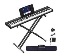 OYAYO Piano digital de 88 teclas de tamaño completo con teclas semipesadas, paquete completo que incluye soporte doble X, bolsa de viaje, teclado portátil de sensibilidad táctil para principiantes y