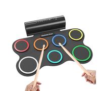 OYAYO Tambor electrónico para niños, 7 almohadillas enrollables con MIDI, kit de almohadilla de práctica para principiantes y niños con altavoz estéreo integrado, tambor electrónico portátil para