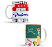 OyC Original y Creativo Taza con Frase y Dibujo - Taza para Profesora - Taza para la Mejor Profesora del Mundo (Profesora)