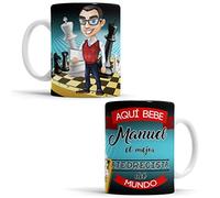 OyC Original y Creativo Taza para el Mejor Ajedrecista del Mundo - Regalo Personalizado con Frase y Dibujo con Nombre