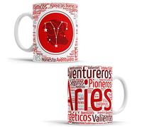 OyC Original y Creativo Tazas Horóscopo Aries - Tazas con Todos los Signos del Zodiaco Taza de café de Signo del Zodiaco - Regalo Taza de cerámica de 350 ML