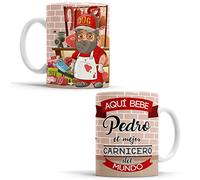 OyC Taza para El Mejor Carnicero del Mundo - Regalo Original y Creativo Con Frase y Dibujo Personalizado