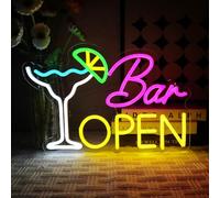 OYCGZV Bar Abierto Luz de Neón, Cócteles Neon Sign para Decoración de Pared Bar Luz de Neón de Pared USB Led Abierto Sign para Cerveza Bar Café Club de Negocios Inicio Pub Man Cave Decoraciones